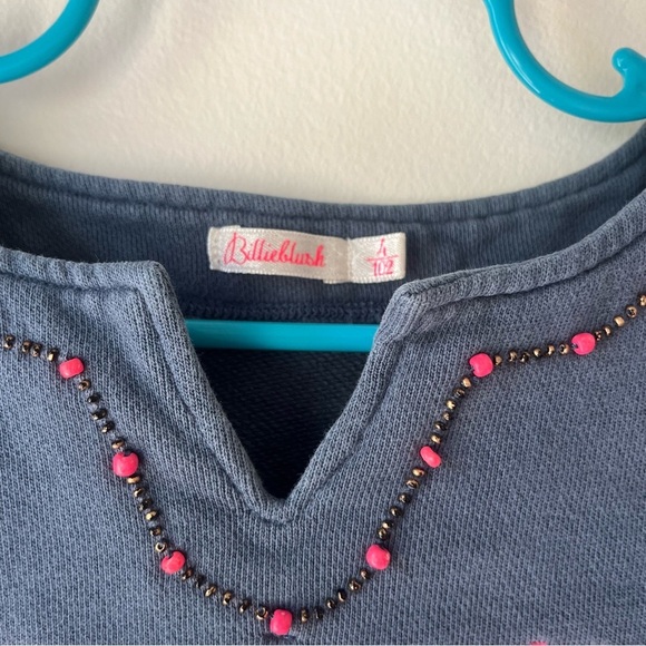 🌼 5/$25 Billieblush Girls Embroidered Beaded Knit Dress Blue Pink Paisley Size 4 - Picture 14 of 14